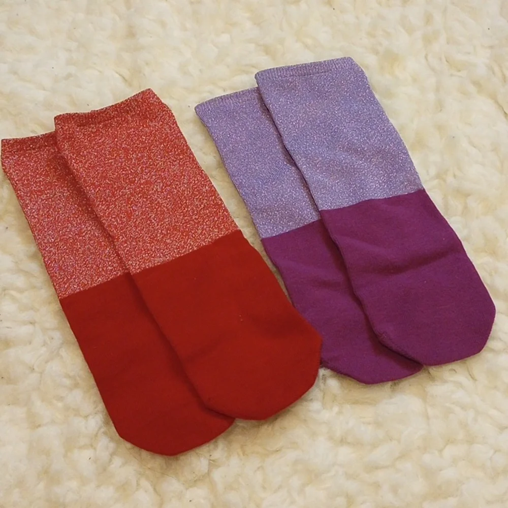 sukeno two tone glitter socks